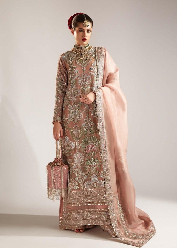 green emerald velvet dress Blush and Dusty Pink, shaded, tiered Maxi dress with embroidered bodice main image 1