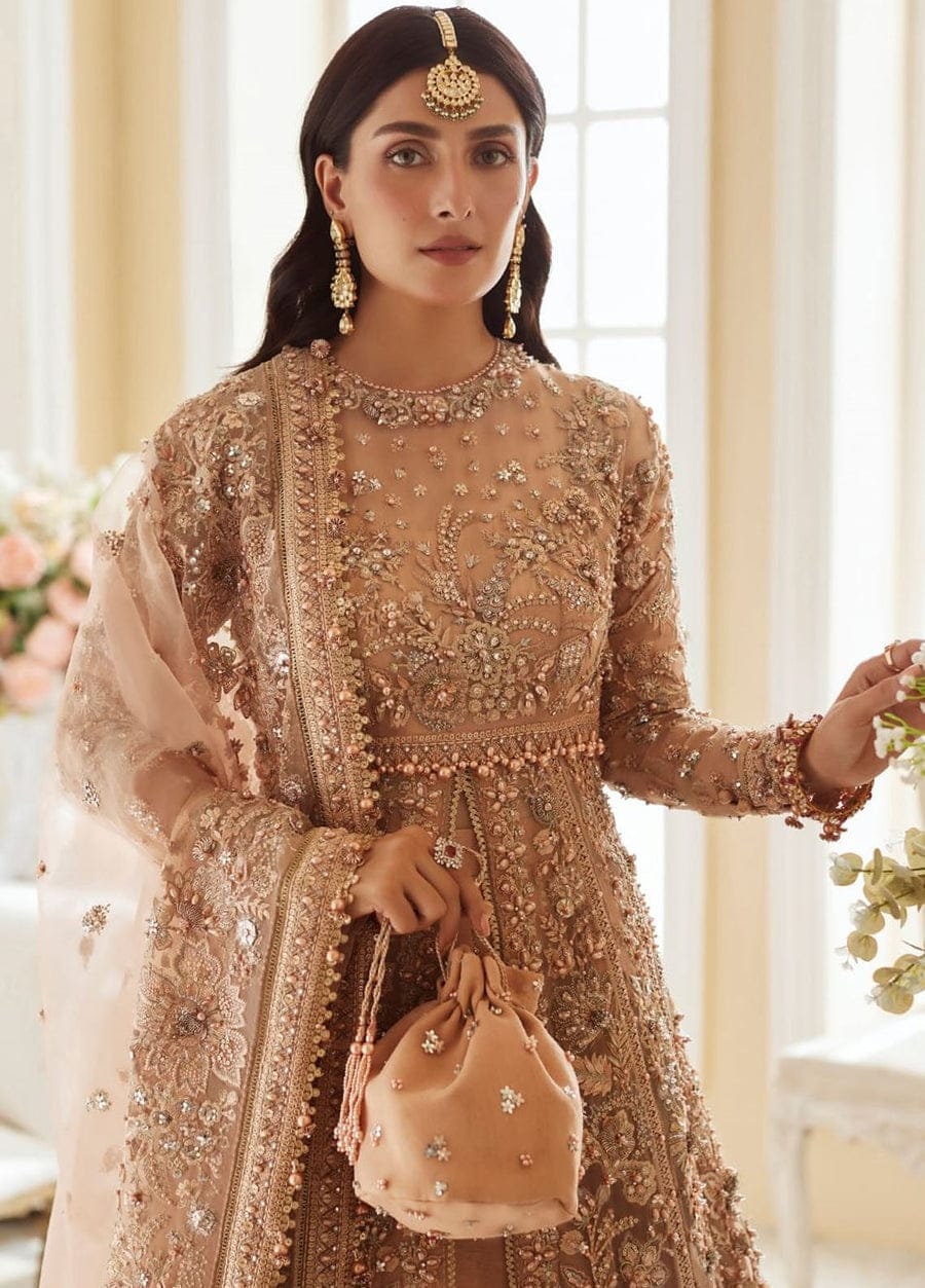 golden nikkah dress Nikkah Dresses With Golden Embroidery