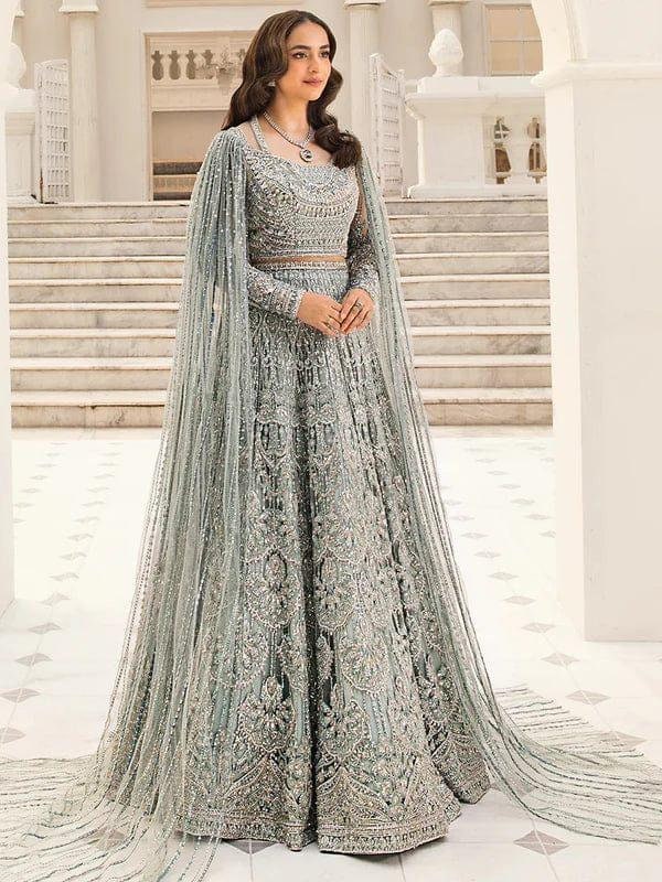 open lace back dress Perrine- Pakistani Wedding Dress In Pastel Pink – Karigur main image 0
