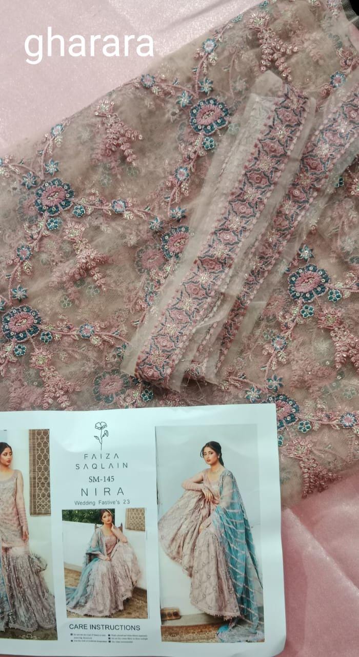 Tea Pink Gharara Suit: Pakistani Wedding Outfit, Formal Party Wear