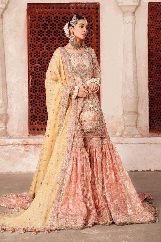 rose gold pakistani bridal dress Stunning Pakistani Bridal Rose Gold Lehenga Frock Dress Large main image 1
