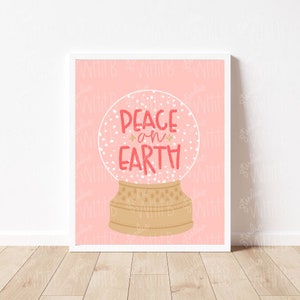 Paz en la Tierra / Diseño navideño / Escritura a mano / Diseño de camisa navideña / Diseño de letras a mano / Tarjeta navideña