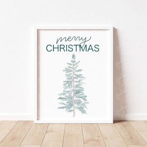 Merry Christmas Watercolor Tree | PNG | Script Writing | Christmas PNG | Handwriting | Christmas Card Design | Hand Lettering Design