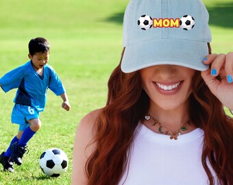 Custom Kids Name Baseball Soccer Volleyball, Family Supporter Gift, Proud Parent Cap, Embroidered Denim Hat, Personalized Sports Family Cap
