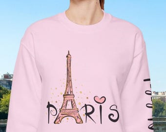 Parijs sweater dames, Eiffeltoren reistrui, gezellige Franse ronde hals, Parijs reis outfit, cadeau voor haar, meisjes reistrui Frankrijk