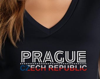 T-shirt met V-hals Praag, Tsjechië: European Travel Top