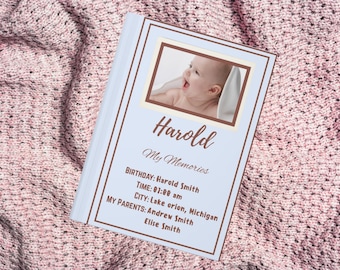 パーソナライズされた赤ちゃんの思い出のブック：最初の1年間の思い出日記