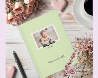 Baby Memory book gift First Year Baby Book Baby photo Journal Gift Baby Keepsake Book Custom Photo Baby Name baby shower gift new mom gift