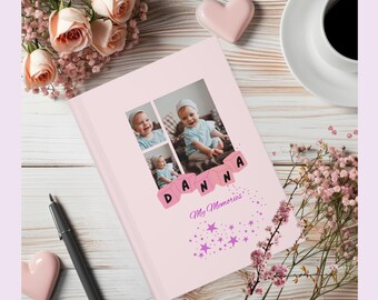 Baby Memory book  Custom gift First Year Baby Book Baby Journal Gift Baby Keepsake Book Custom Photo Baby Name baby shower gift new mom gift