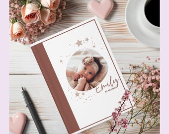 Livro de memórias personalizado para bebês: diário de recordações do primeiro ano