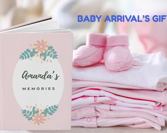 Baby Memory easter book gift First Year Baby Book Baby Journal Gift Baby Keepsake Book Custom Baby Name baby shower gift new mom gift
