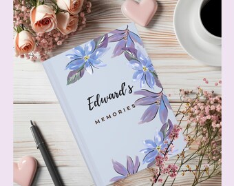 Baby Memory flowers book gift First Year Baby Book Baby Journal Gift Baby Keepsake Book Custom Baby Name baby shower gift new mom gift
