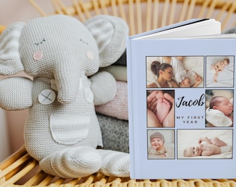 Baby Memory photo book gift First Year Baby Book Baby Journal Gift Baby Keepsake Book Custom Photo Baby Name baby shower gift new mom gift