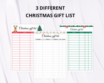 Printable Christmas list | Holiday gift list | Holiday planner