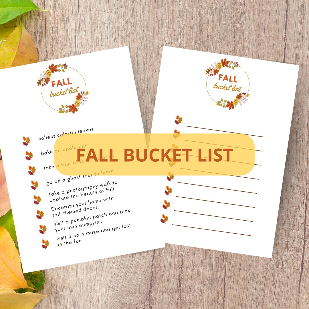 Fall Checklis Fall Checklist Fall Bucket List Failure Check List - Etsy