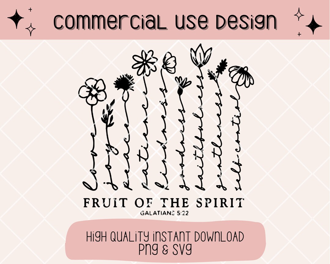 Fruit of the Spirit Galatians 5:22 PNG Digital Download, Instant ...