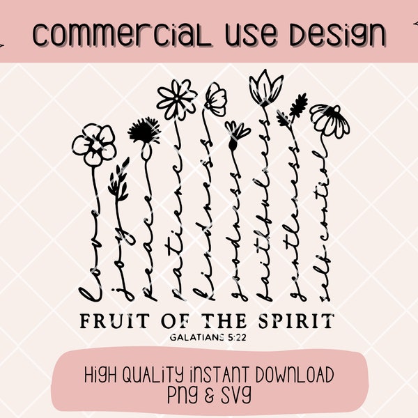 Vrucht van de geest Galaten 5:22 PNG digitale download, instant download christelijke png, bijbelvers shirtontwerp