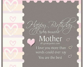 Digital card - Mom birthday cards