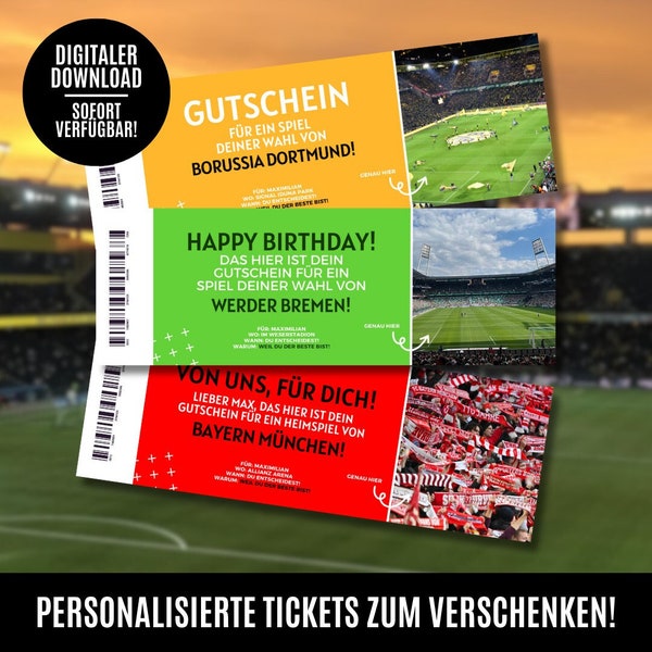 Persönliches Fußballticket als Gutschein | So verschenkst du digitale Fußballtickets! | Das perfekte Geschenk für Sportevents