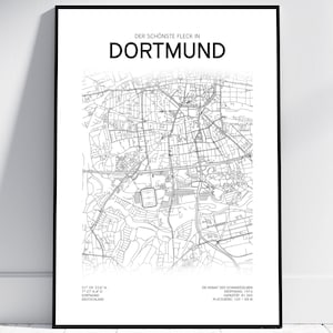 Dortmund Stadion Stadtkarte | Poster/Digitaler Download | Stadtkarte Dortmund, Map | Geschenk für jeden Dortmund-Fan, NRW, Wanddeko, Büro