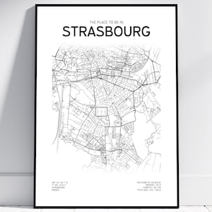 Straßburg Stadion Stadtkarte | Poster/Digitaler Download | Straßburg Design | Geschenk für alle Straßburg-Fans, Frankreich Poster, Deko