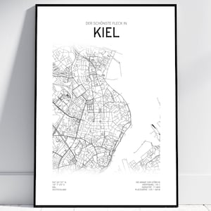 Kiel Stadion Stadsplattegrond | Poster/digitaal downloaden | Voetbalkaart | Kaart van Kiel | Cadeau voor Kiel-fan, vader, zoon, Bundesliga, woonkamer