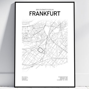 Stadsplattegrond van het stadion van Frankfurt | Poster/digitaal downloaden | Voetbalkaart | Frankfurt-kaart, cadeau voor elke Frankfurt-fan, adelaarsdrager