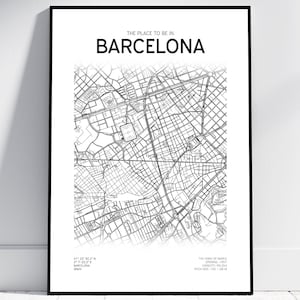 Mappa della città dello stadio dell'FC Barcelona | Poster/Download digitale | Design del Barça, regalo per ogni tifoso del Barcellona, Camp Nou