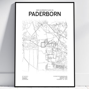 Paderborn Stadion Stadsplattegrond | Poster/digitaal downloaden | Paderborn-ontwerp | Paderborn-fan | Ik doe alles voor mijn club