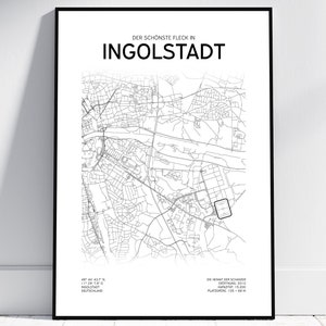 Ingolstadt Stadion Stadtkarte | Poster/Digitaler Download | Ingolstadt Design Fußball | Geschenk für jeden Ingolstädter, Papa, Schanzer