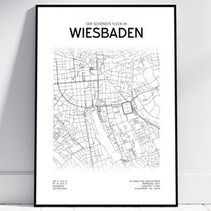 Wiesbaden Stadion Stadtkarte | Poster/Digitaler Download | Wiesbaden Design | Geschenk für alle Wiesbadener | Wanddekoration