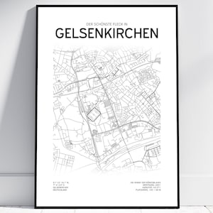 Stadionkaart Gelsenkirchen Stadion | Poster/digitaal downloaden | Voetbalkaart | Gelsenkirchen-ontwerp | Cadeau voor alle Schalke-spelers
