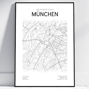 Stadsplattegrond München Stadion 1860 | Poster/digitaal downloaden | Voetbalkaart | Kaart van München, ontwerp | Cadeau voor alle inwoners van München