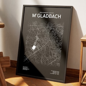 Mönchengladbach Stadion Stadtkarte | Digitaler Download | Fußball Map | Design | Geschenk für Gladbach-Fan, Papa, Freund, Sohn, Wanddeko