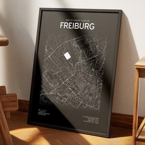 Freiburg Stadion Stadsplattegrond | Poster/digitaal downloaden | Voetbalontwerp | Freiburg-kaart | Cadeau voor elke Freiburger, Baden-Württemberg