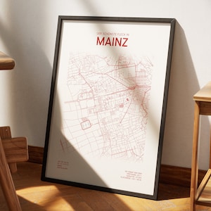 Mainz Stadion Stadtkarte | Poster/Digitaler Download | Fußball Map | Mainz Karte | Bruchweg Stadion Design | Geschenk für Mainz Fans