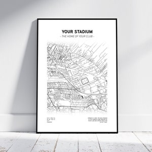 Dein Verein, deine Stadt, dein Design! | Digitaler Download | Individuelle Stadtkarte für Fußballfans aus aller Welt