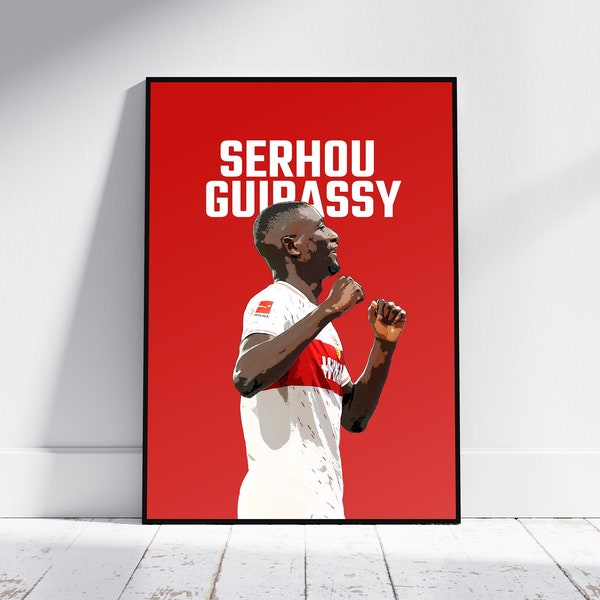 Serhou Guirassy – VfB Stuttgart | Poster/Digitaler Download | Fußball Poster | Bundesliga | Undav, Führich, Anton, Stiller, Leweling