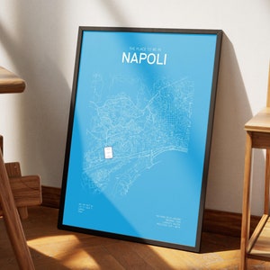 Plan de la ville du stade de Naples | Affiche/Téléchargement numérique | SSC Naples Conception | Stade Maradona | Cadeau pour tous les fans de Naples, affiche Italie