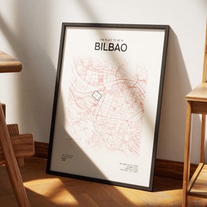 Bilbao Stadion Stadtkarte | Poster/Digitaler Download | Bilbao Design | Geschenk für alle Bilbao-Fans, Spanien Poster, Wanddekoration