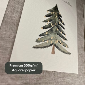 Weihnachtskarten Aquarell Boho Skandi 10er-Set Kartenset Weihnachten, Umschläge, Struktur A6, Weihnachts-Motive, Weihnachtspost Tönne Bild 2