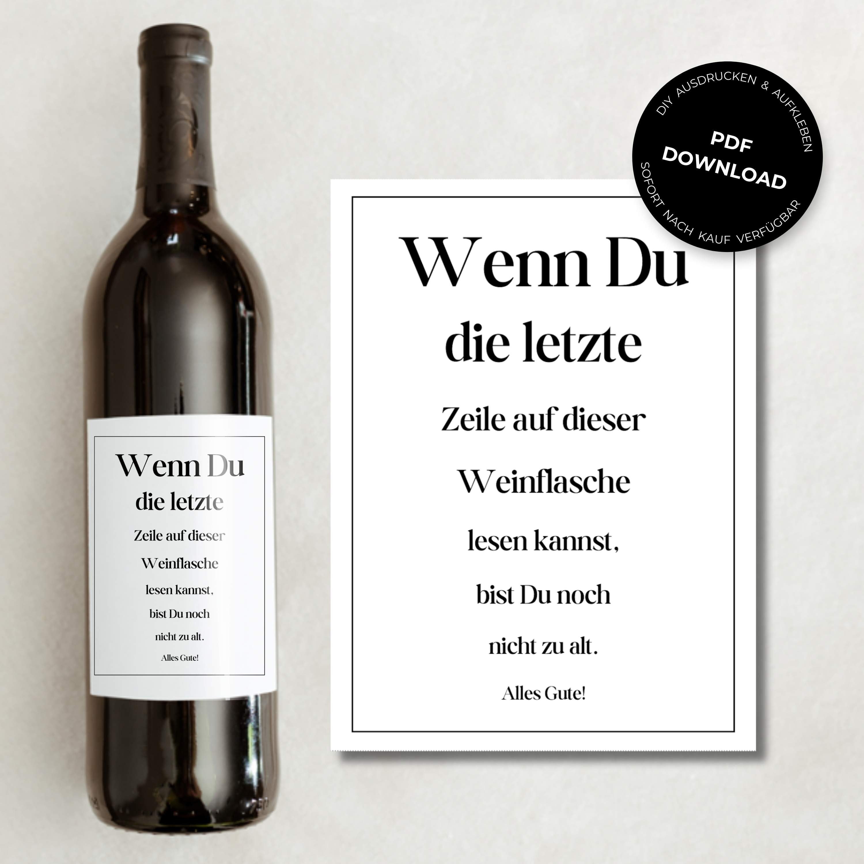 Geburtstag Sehtest alt Geschenk Persönlich Kreativ Wein