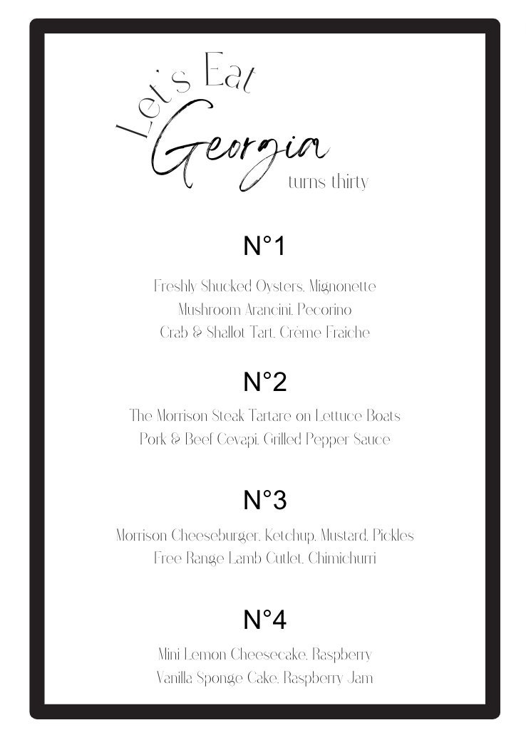 Designer invitation and menu template etsy