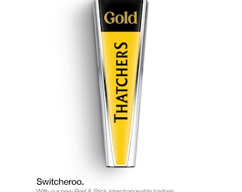 PerfectDraft aluminium handle with interchangeable Thatchers Gold badge