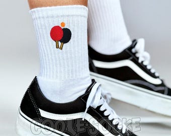 Embroidered table tennis socks | Table tennis icon 48 | Gift for table tennis players' clubs | Tennis socks