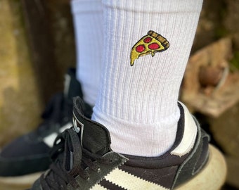 Socken bestickt | Pizza Icon