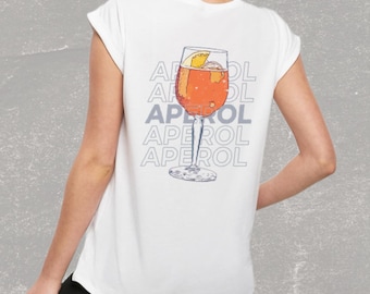 T-Shirt bedruckt Aperol Motiv | Women | Gr. XS-XL | Weiß | Fashion Shirt für Aperol Fans | Schönes Geschenk Freunde
