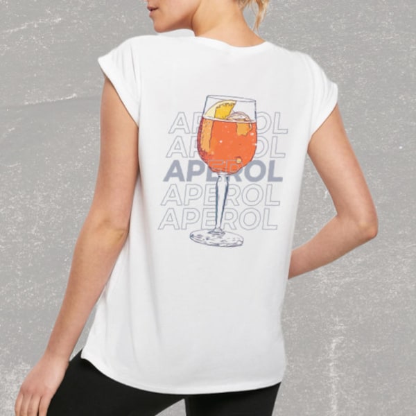 T-Shirt bedruckt Aperol Motiv | Women | Gr. XS-XL | Weiß | Fashion Shirt für Aperol Fans | Schönes Geschenk Freunde