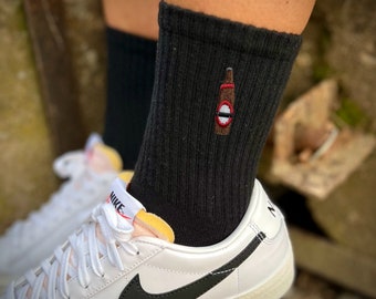 Socken bestickt | Bierflasche Icon