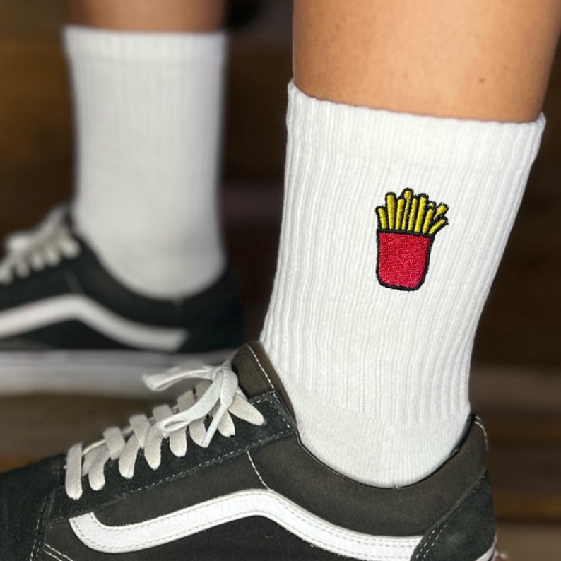 Socken bestickt Pommes Icon Bild 1